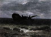 Caspar David Friedrich Wreck in the Moonlight USA oil painting artist